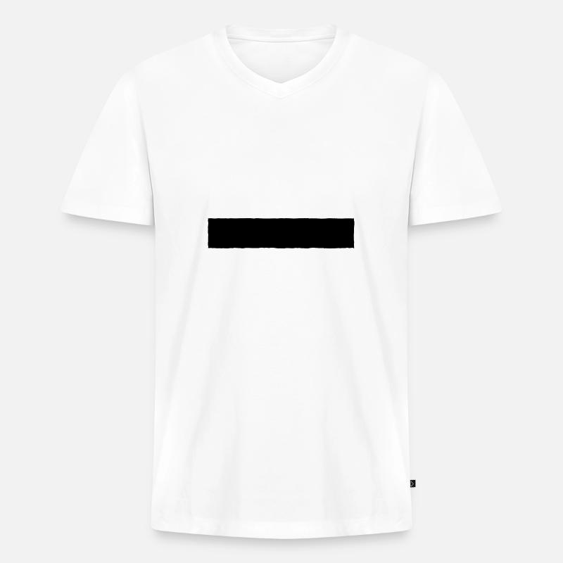 Banner - Männer Premium Bio T-Shirt mit V-Ausschnitt - Weiß
