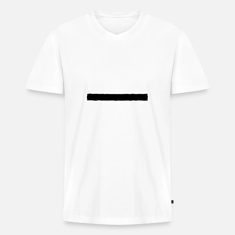 Banner dünn - Männer Premium Bio T-Shirt mit V-Ausschnitt - Weiß