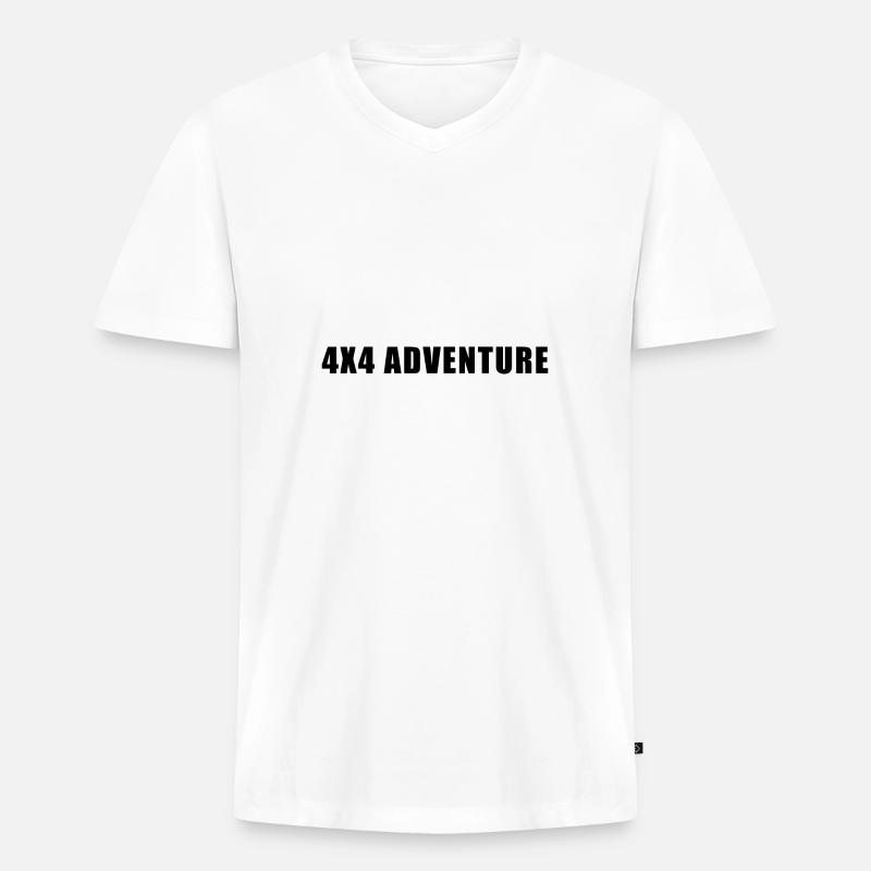 4x4 Adventure - Männer Premium Bio T-Shirt mit V-Ausschnitt - Weiß