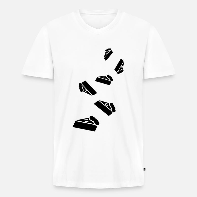 Kuchen käsekuchen icon - Männer Premium Bio T-Shirt mit V-Ausschnitt - Weiß