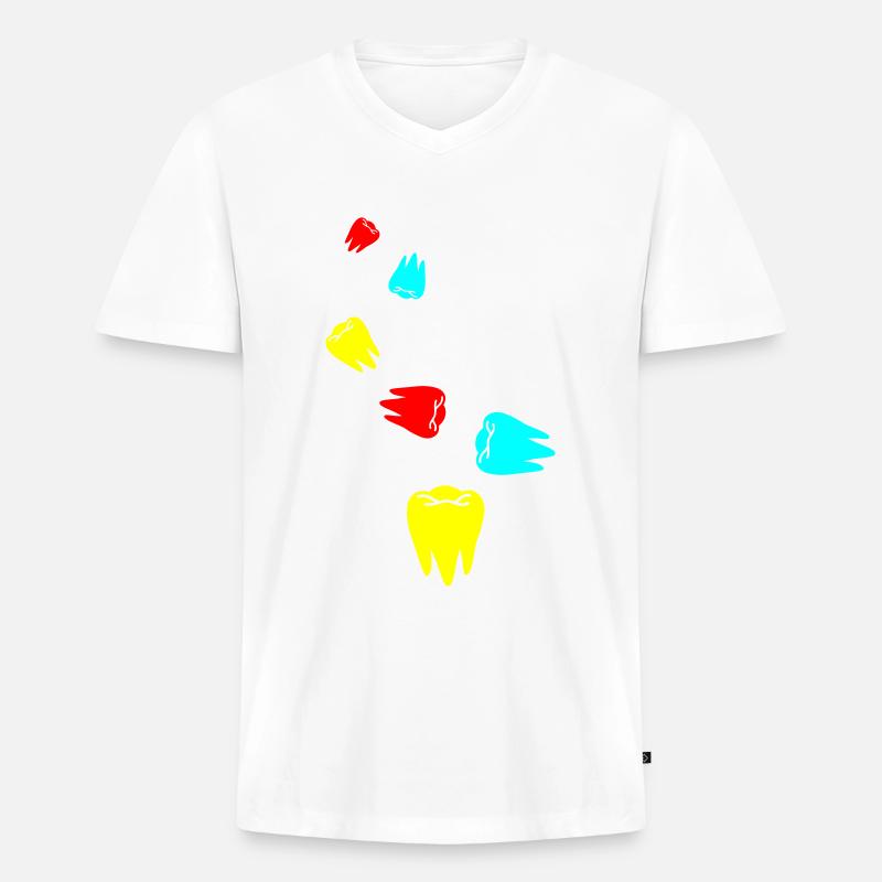 Zahn icon symbol - Männer Premium Bio T-Shirt mit V-Ausschnitt - Weiß