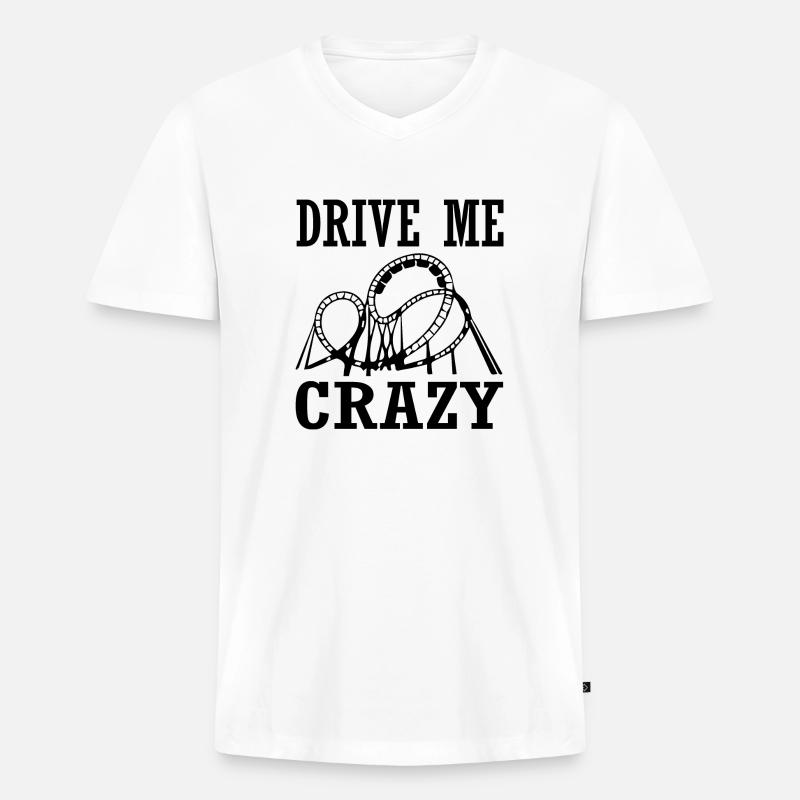 Rollercoaster Achterbahn Freizeitpark - Männer Premium Bio T-Shirt mit V-Ausschnitt - Weiß