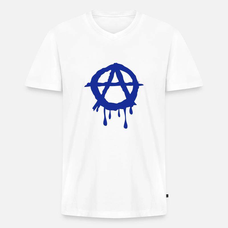 a anarchy logo 602 - Männer Premium Bio T-Shirt mit V-Ausschnitt - Weiß