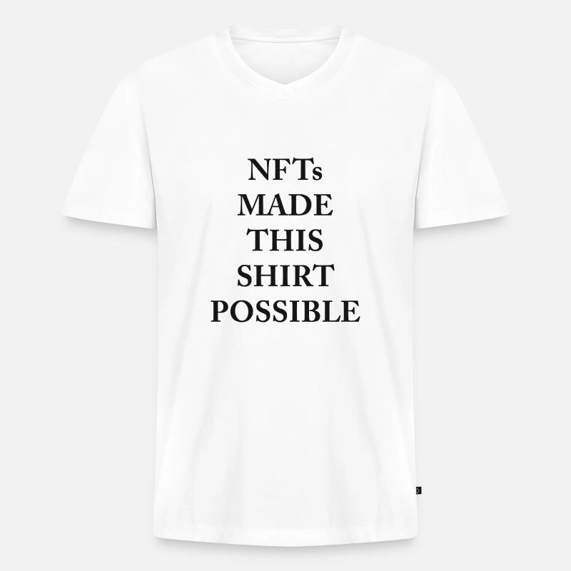 Everything is possible with NFTs - Männer Premium Bio T-Shirt mit V-Ausschnitt - Weiß