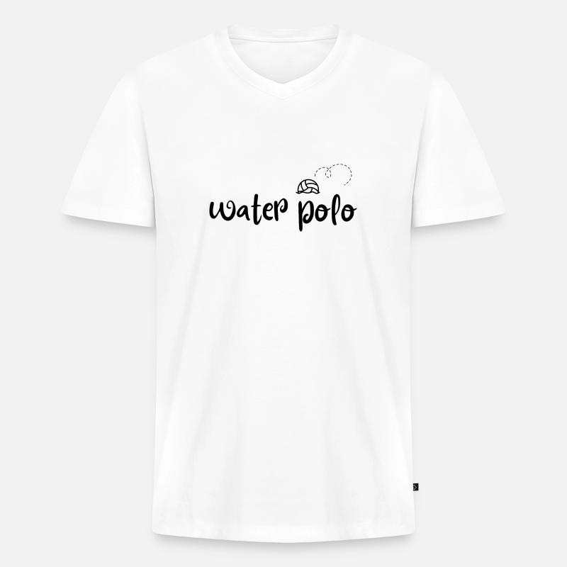 Wasserballball - Männer Premium Bio T-Shirt mit V-Ausschnitt - Weiß