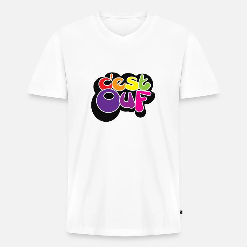 ES IST PUH - Männer Premium Bio T-Shirt mit V-Ausschnitt - Weiß