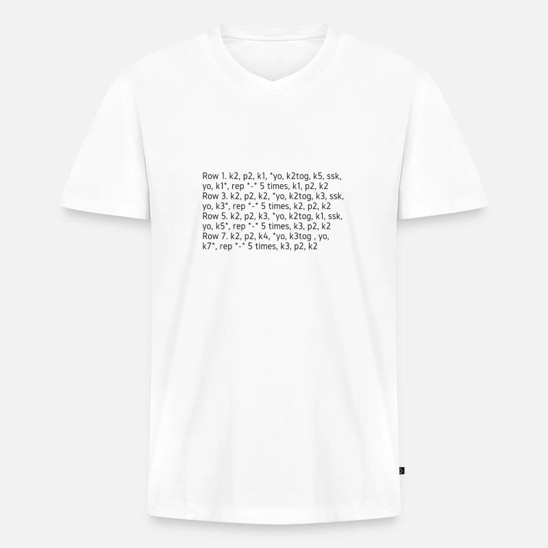 Knit-Talk, dunkel - Männer Premium Bio T-Shirt mit V-Ausschnitt - Weiß