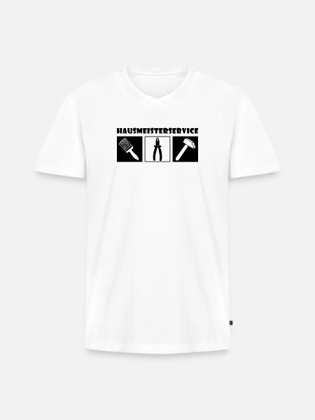 Janitor Service - Men's Premium Organic T-shirt with V-neck - white