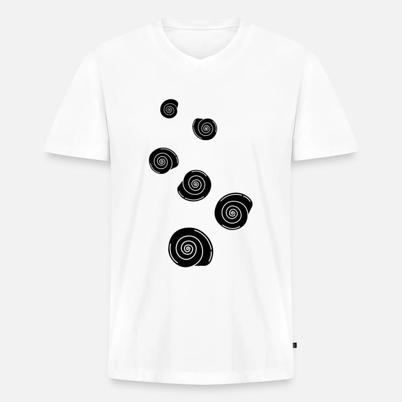 Muschel schnecke - Männer Premium Bio T-Shirt mit V-Ausschnitt - Weiß