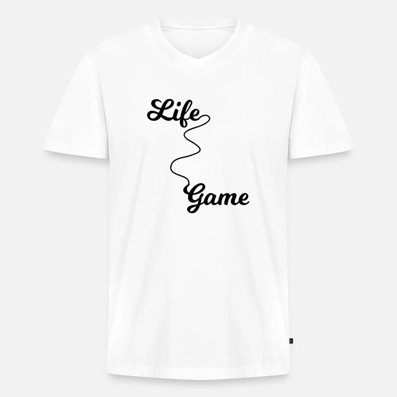 Game Gaming PC - Männer Premium Bio T-Shirt mit V-Ausschnitt - Weiß