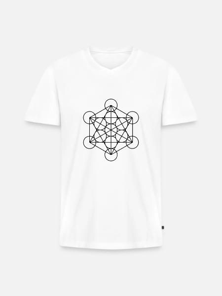 merkaba - Männer Premium Bio T-Shirt mit V-Ausschnitt - Weiß