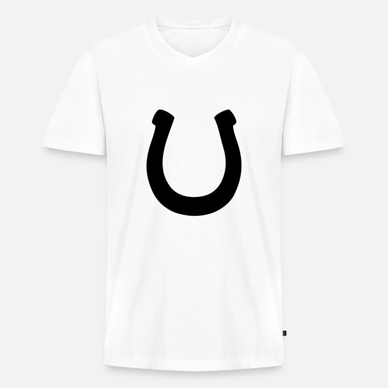 hufeisen - Männer Premium Bio T-Shirt mit V-Ausschnitt - Weiß