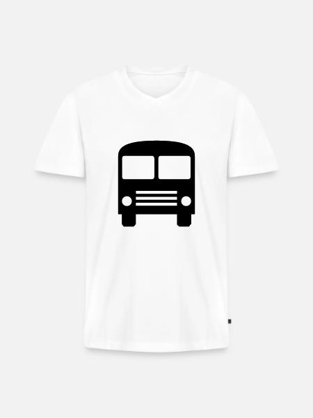 bus - Männer Premium Bio T-Shirt mit V-Ausschnitt - Weiß