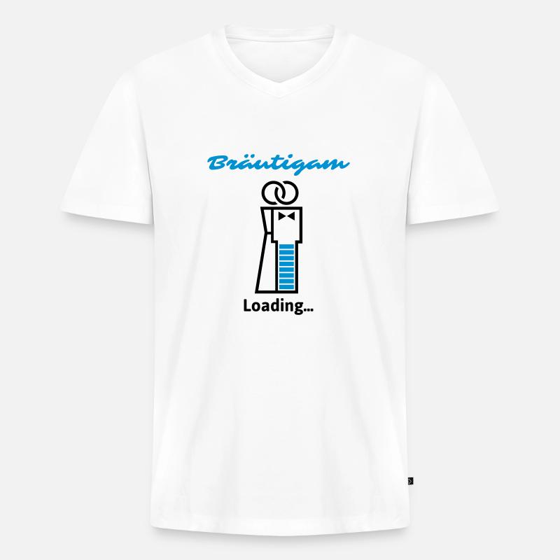 Bräutigam Loading... - Männer Premium Bio T-Shirt mit V-Ausschnitt - Weiß