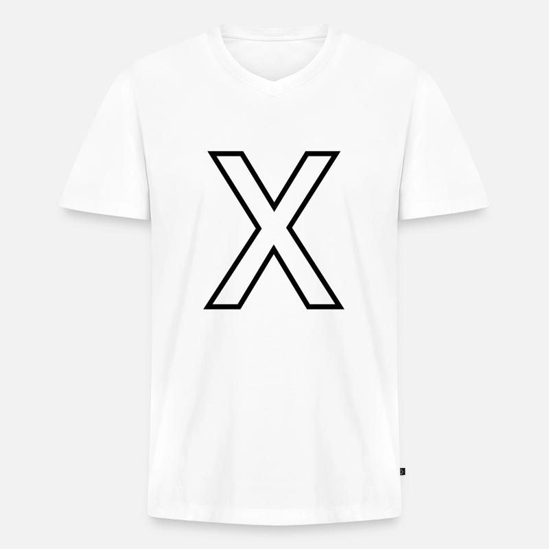 X - Männer Premium Bio T-Shirt mit V-Ausschnitt - Weiß