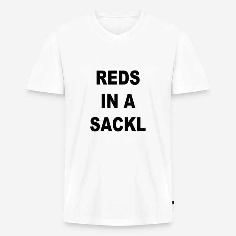 Dummer Spruch - Männer Premium Bio T-Shirt mit V-Ausschnitt - Weiß