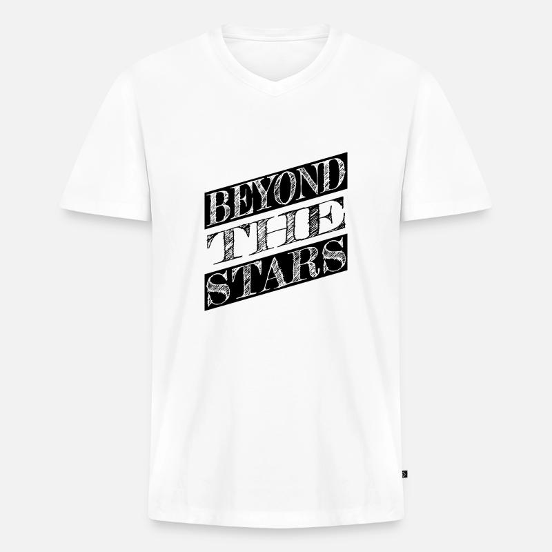 extraterrestrial life exploration quotes - Männer Premium Bio T-Shirt mit V-Ausschnitt - Weiß