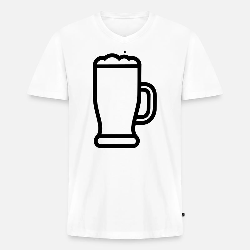 Bier - Männer Premium Bio T-Shirt mit V-Ausschnitt - Weiß