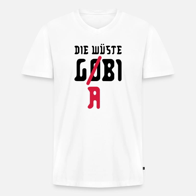 die wüste g(o)(a)bi - Männer Premium Bio T-Shirt mit V-Ausschnitt - Weiß