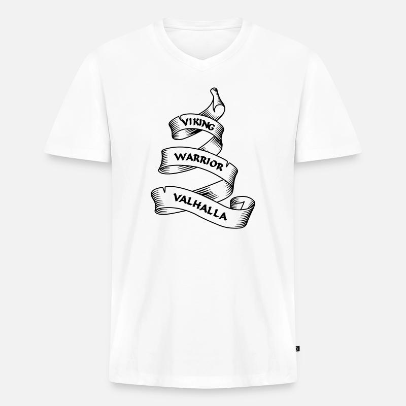 Wikinger Wimpel oder Banner transparent - Männer Premium Bio T-Shirt mit V-Ausschnitt - Weiß