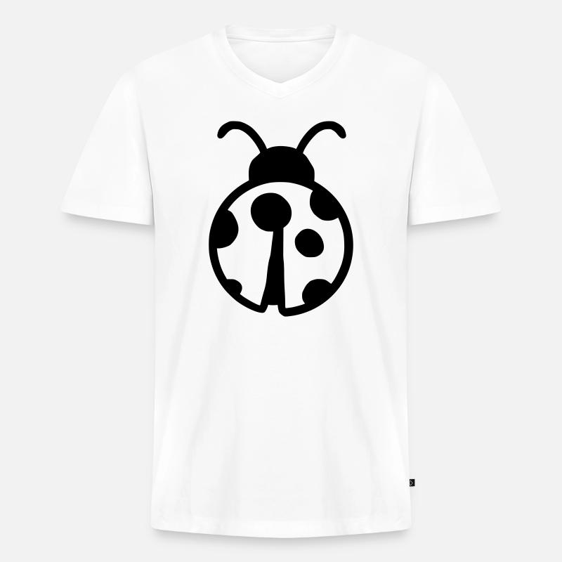 süßer Marienkäfer - Männer Premium Bio T-Shirt mit V-Ausschnitt - Weiß
