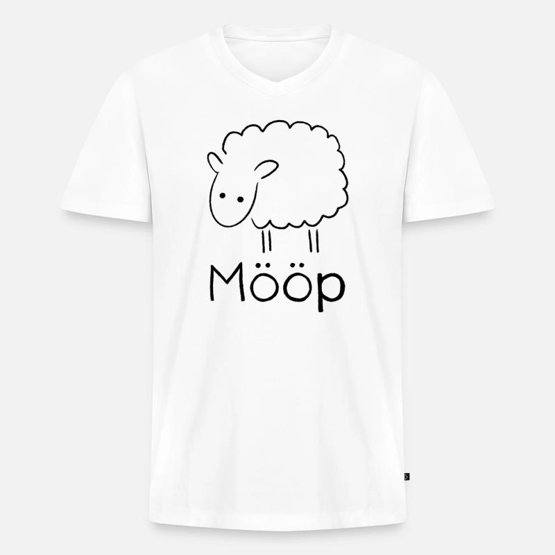 Mööp Schaf - Männer Premium Bio T-Shirt mit V-Ausschnitt - Weiß