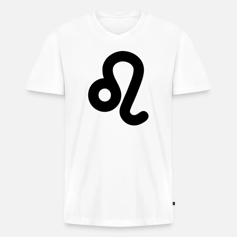 Sternzeichen Löwe - Männer Premium Bio T-Shirt mit V-Ausschnitt - Weiß