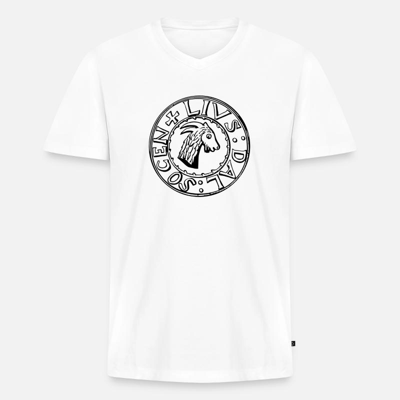 Ljusdal - Männer Premium Bio T-Shirt mit V-Ausschnitt - Weiß