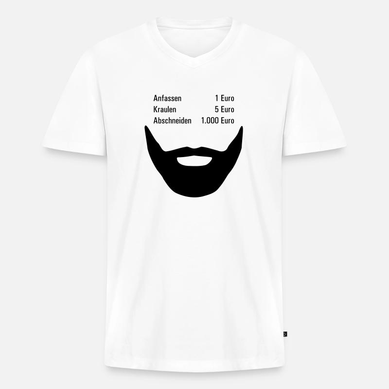 Junggeselle mit Bart - Männer Premium Bio T-Shirt mit V-Ausschnitt - Weiß