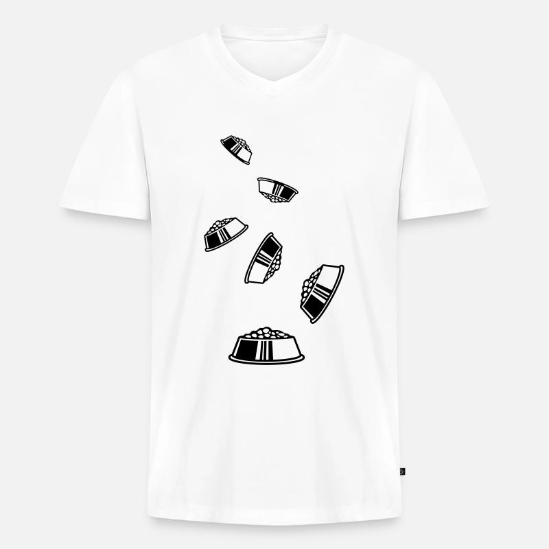 Napf Hund - Männer Premium Bio T-Shirt mit V-Ausschnitt - Weiß
