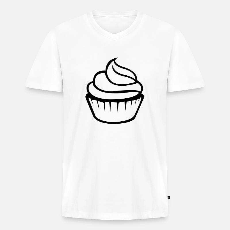 cupcake - Men's Premium Organic T-shirt with V-neck - white