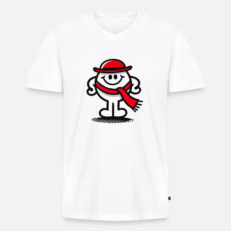Feria - Männer Premium Bio T-Shirt mit V-Ausschnitt - Weiß