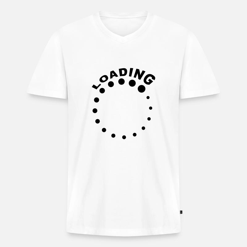 Loading - Männer Premium Bio T-Shirt mit V-Ausschnitt - Weiß