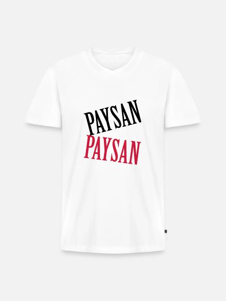 Paysan - T-shirt encolure en V Premium bio Homme - blanc