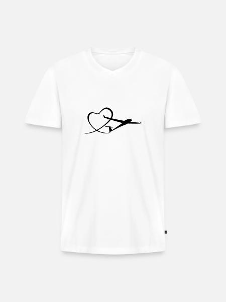 Gliding - Men's Premium Organic T-shirt with V-neck - white