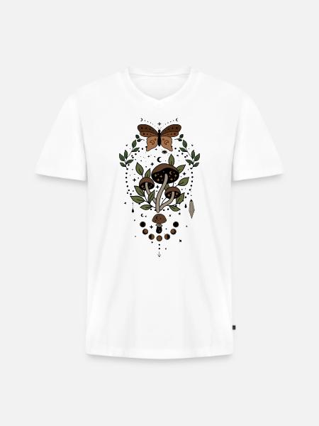 Magical nature mushroom - Men's Premium Organic T-shirt with V-neck - white