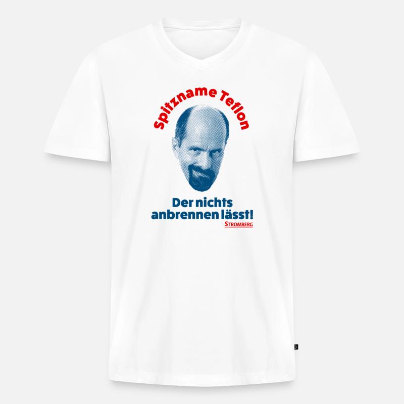Stromberg Spitzname Teflon Mit Spruch - Männer Premium Bio T-Shirt mit V-Ausschnitt - Weiß
