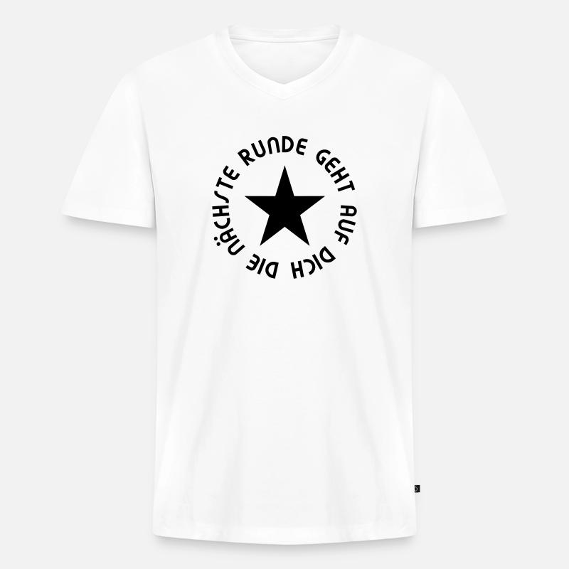 Nächste Runde - Männer Premium Bio T-Shirt mit V-Ausschnitt - Weiß