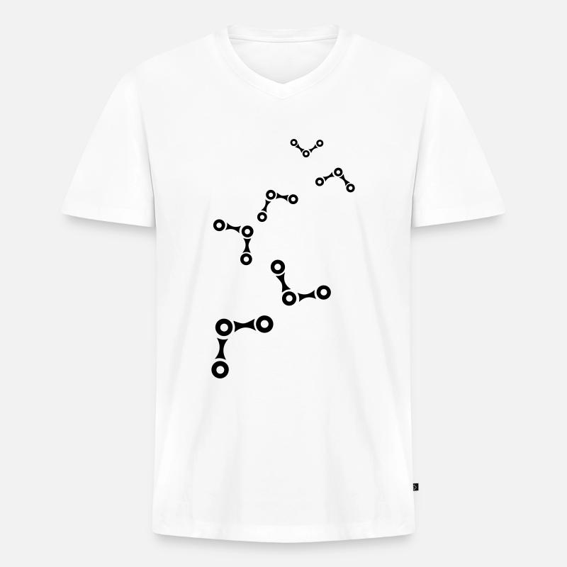 Fahrrad Radfahren Kette - Männer Premium Bio T-Shirt mit V-Ausschnitt - Weiß