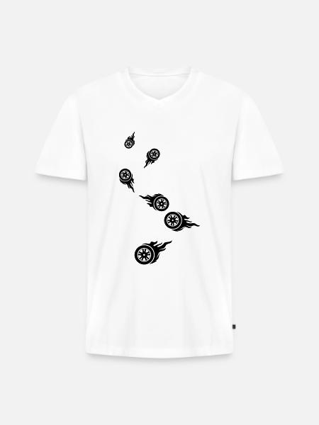 Tires fire - Men's Premium Organic T-shirt with V-neck - white