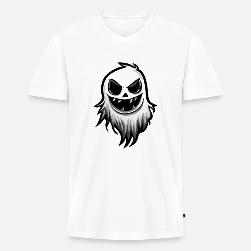 Geist Halloween Comic - Männer Premium Bio T-Shirt mit V-Ausschnitt - undefined