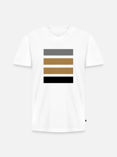 Stripes yellow - Men's Premium Organic T-shirt with V-neck - white