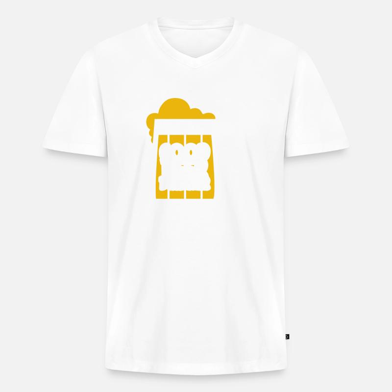 Guter Biertrinker - Männer Premium Bio T-Shirt mit V-Ausschnitt - Weiß