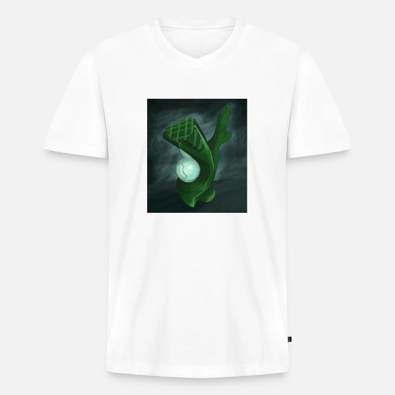 Abstrakte Skulptur - Männer Premium Bio T-Shirt mit V-Ausschnitt - Weiß