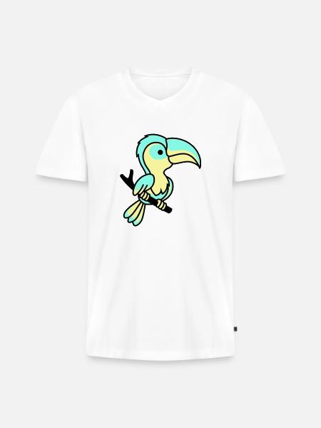 parrot - Men's Premium Organic T-shirt with V-neck - white