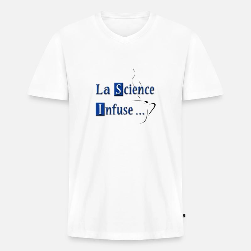 Wissenschaft Infuse - Männer Premium Bio T-Shirt mit V-Ausschnitt - Weiß