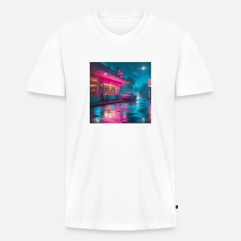 old dinner - Männer Premium Bio T-Shirt mit V-Ausschnitt - Weiß