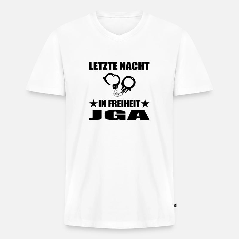 Junggesellenabschied - Männer Premium Bio T-Shirt mit V-Ausschnitt - Weiß