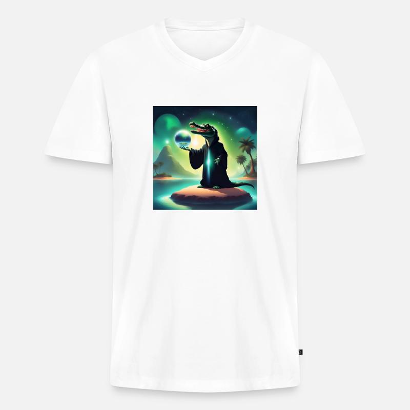 Vokasma 🔮🔮🔮 - Männer Premium Bio T-Shirt mit V-Ausschnitt - Weiß