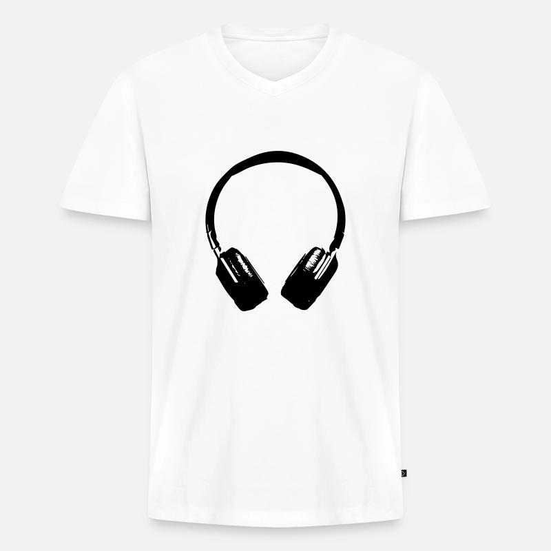 helmen - Männer Premium Bio T-Shirt mit V-Ausschnitt - Weiß